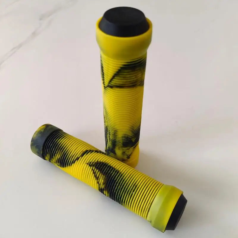 1Pair TPR Rubber Ergonomic Comfortable Mountain Bike Handlebar Grips Qme Yellow