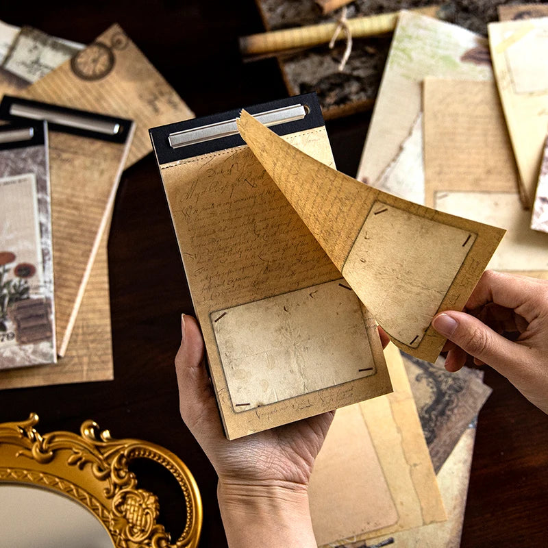 50 pcs/lot Vintage INS Material paper Decorative Diy Background paper hand made Diary Album Stationery Supplies Qme