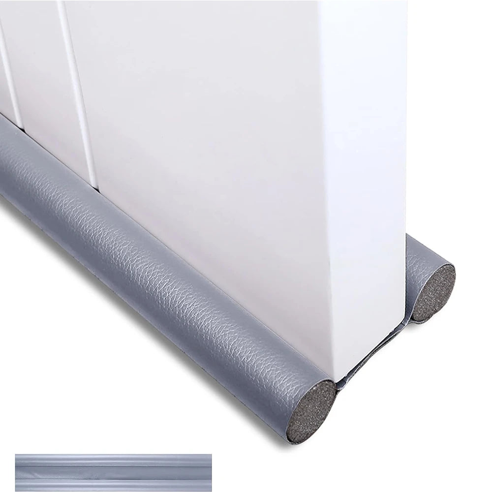 1-4pcs Self Adhesive Door Bottom Weatherstrip Sound Insulation Flexible Windproof Under Door Draft Rubber Foam Seal Strip Qme Double grey 1pc