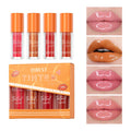 QIBEST Transparent Mirror Water Gloss Lip Gloss Moisturizing Liquid Lipstick Crystal Jelly Lip Oil Plumping Lip Tint Balm Makeup Qme B Set