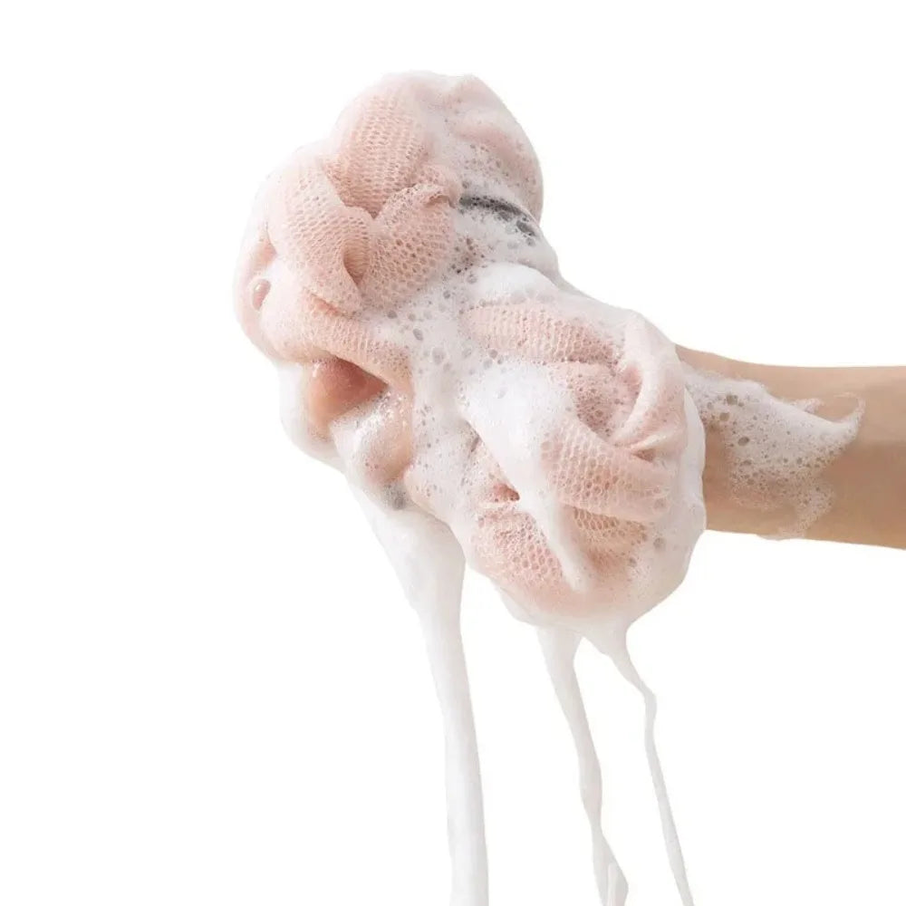 Flower Mesh Shoulder Scrubber Long Sponge Body Back Bath Shower Qme