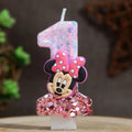 Minnie's Birthday Candles Mickey's Creative Glitter Cake Anniversary Anniversary Celebration Atmosphere Candle Plug-in Qme 1