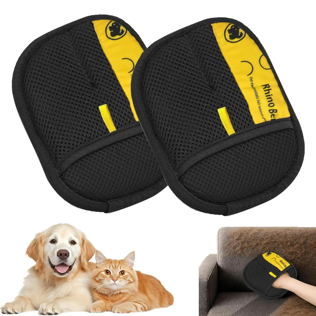 2pcs Cat Hair Remover Glove Pet Static Hair Removal Gloves Reusable Efficient Grooming Brush Dog Cleaning Supplies for dog Qme