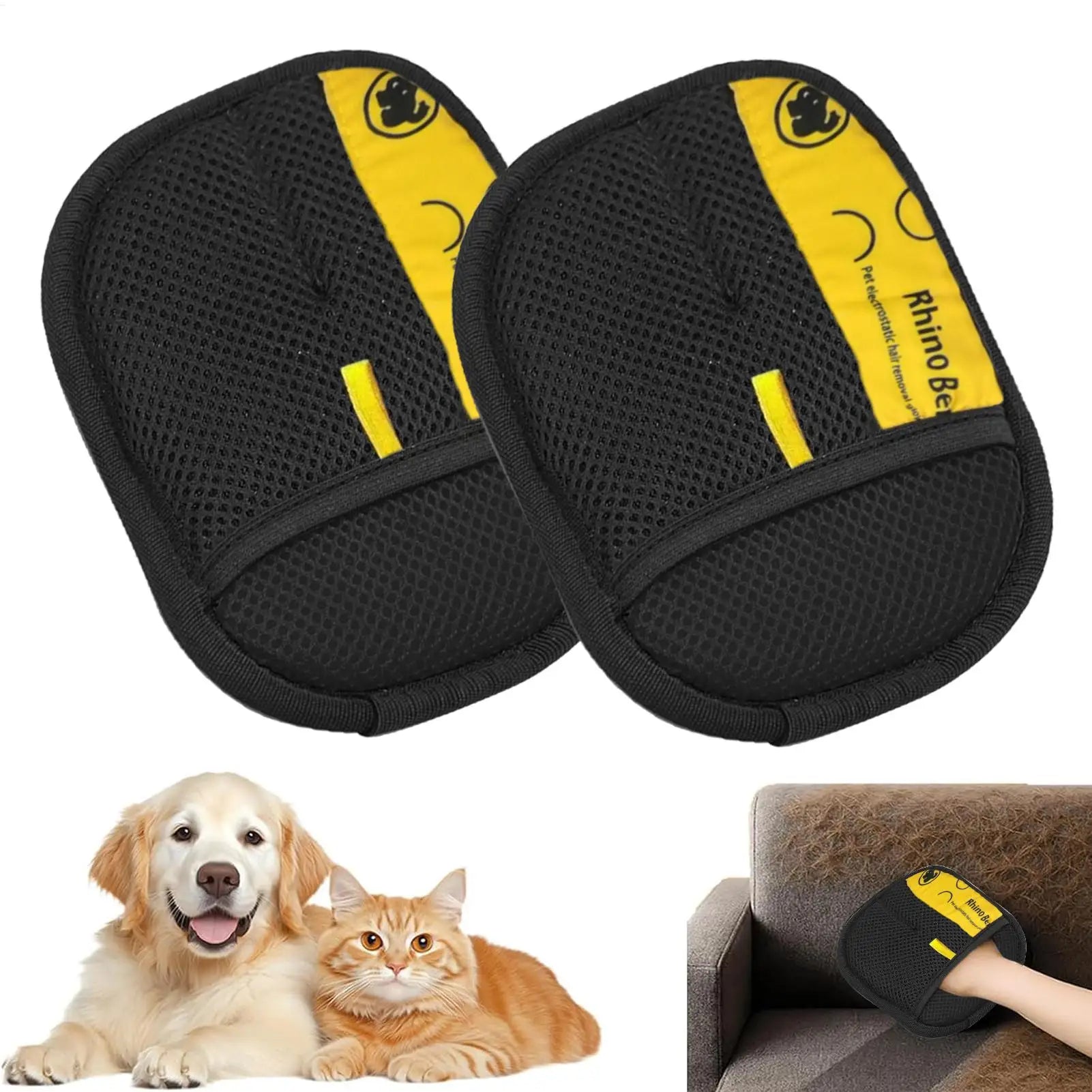 2pcs Cat Hair Remover Glove Pet Static Hair Removal Gloves Reusable Efficient Grooming Brush Dog Cleaning Supplies for dog Qme