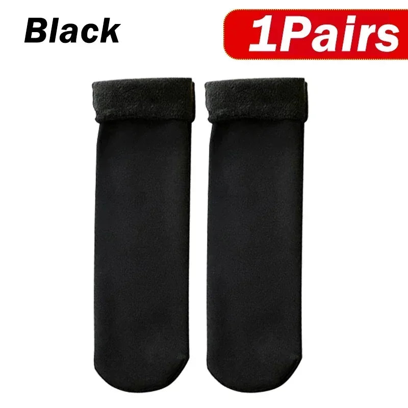 1 2 4 5Pair Women Winter Thicken Warm Short Socks Thermal Cashmere Qme black