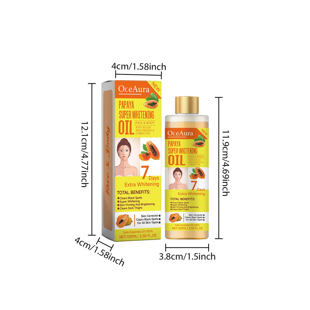 Papaya Whitening Body Oil Nourishing Brightening Skin Care Relaxing Muscle Smoothing Moisturizing Body Massage Skin Papaya Oil Qme