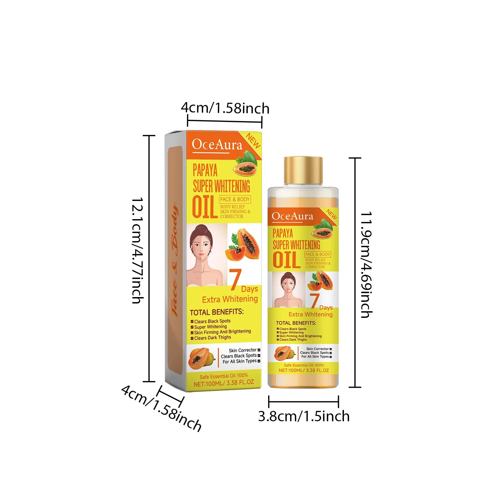 Papaya Whitening Body Oil Nourishing Brightening Skin Care Relaxing Muscle Smoothing Moisturizing Body Massage Skin Papaya Oil Qme