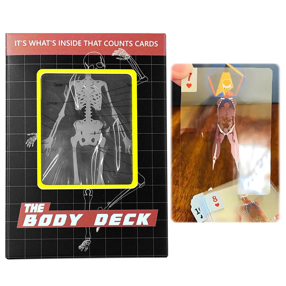 3D Image Educational Cards Reusable Funny Anatomy Poker Multi-Purpose Human Anatomy Playing Cards for Card Collectors Qme