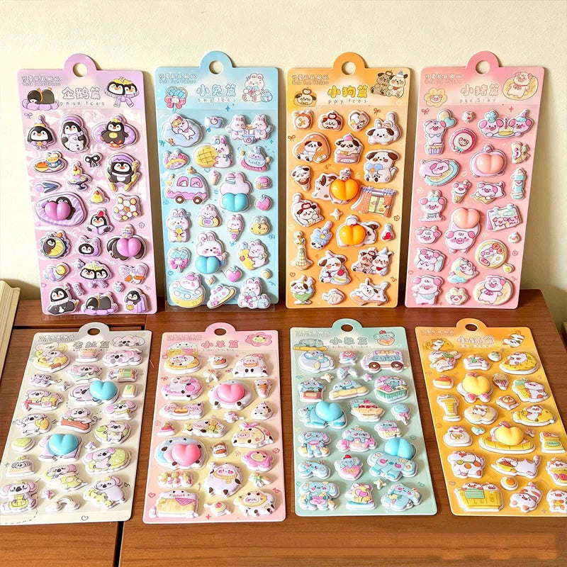 Cute Peach Squishy Foam Stickers, 3D Irregular Animal Puffy Decals for DIY Water Cup & Phone Case Decoration Qme ALL