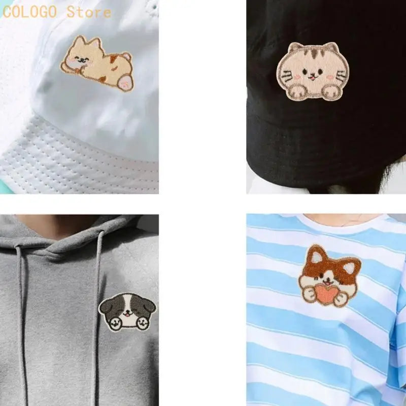 Cats Iron Patches Sew Applique Dogs Embroidered D0LD Qme