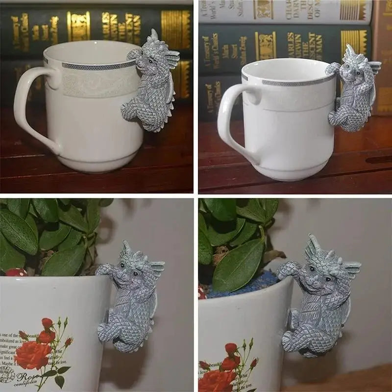 Cute Dragon Outdoor Statue Flower Pot Decoration Hanging Garden Qme