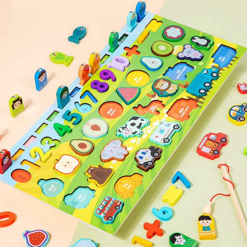 Irregular Shape Counting Puzzle Board Early Educational Number Animal Qme