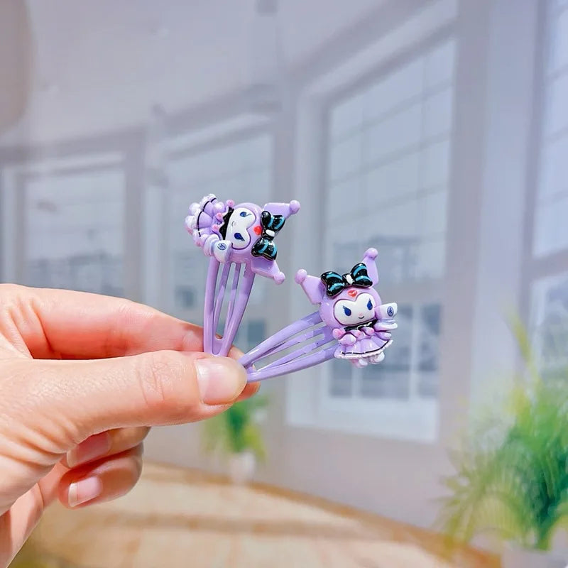 Clowmi Black-purple Hair Clips Ties Cartoon BB Gentle Cute Qme