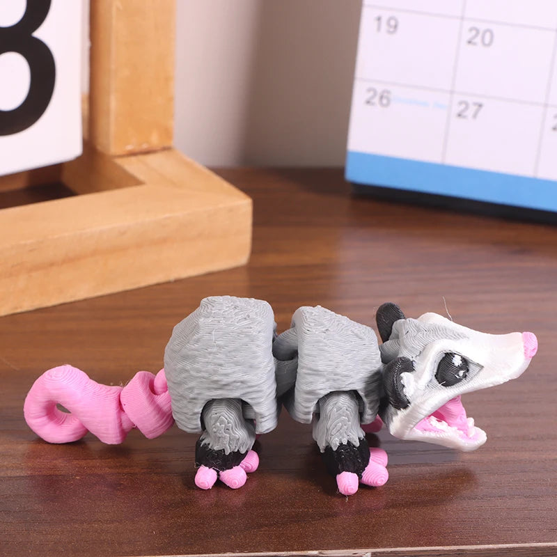Opossum Articulated 3D Printed Fidget Figurine Sensory Desk Companion Qme