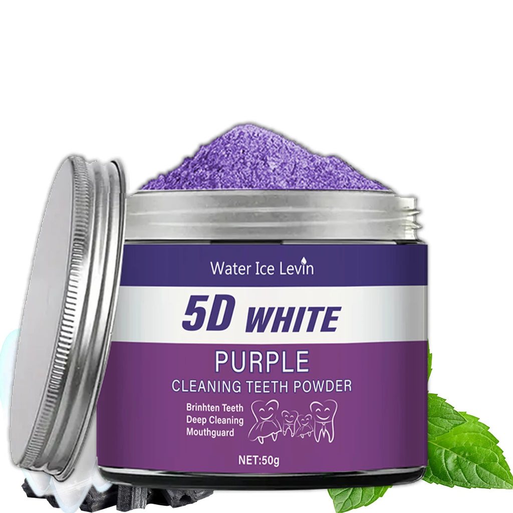 Purple Teeth Whitening Powder, 50g - Deep Cleaning and Teeth Cleaning Powder, Fresh Breath Toothpaste, Natural Pearl Essence Qme
