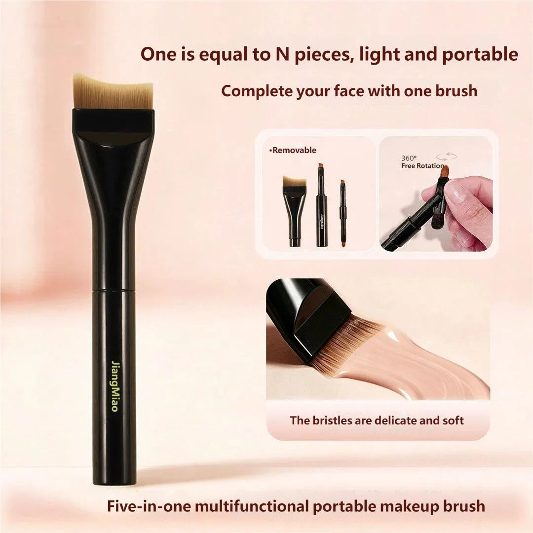 5 In1 Makeup Brush Foundation Make-up Brush Multi Function Travel Cover Brush Eye Shadow Concealer Face Repair Eyebrow Brush Qme