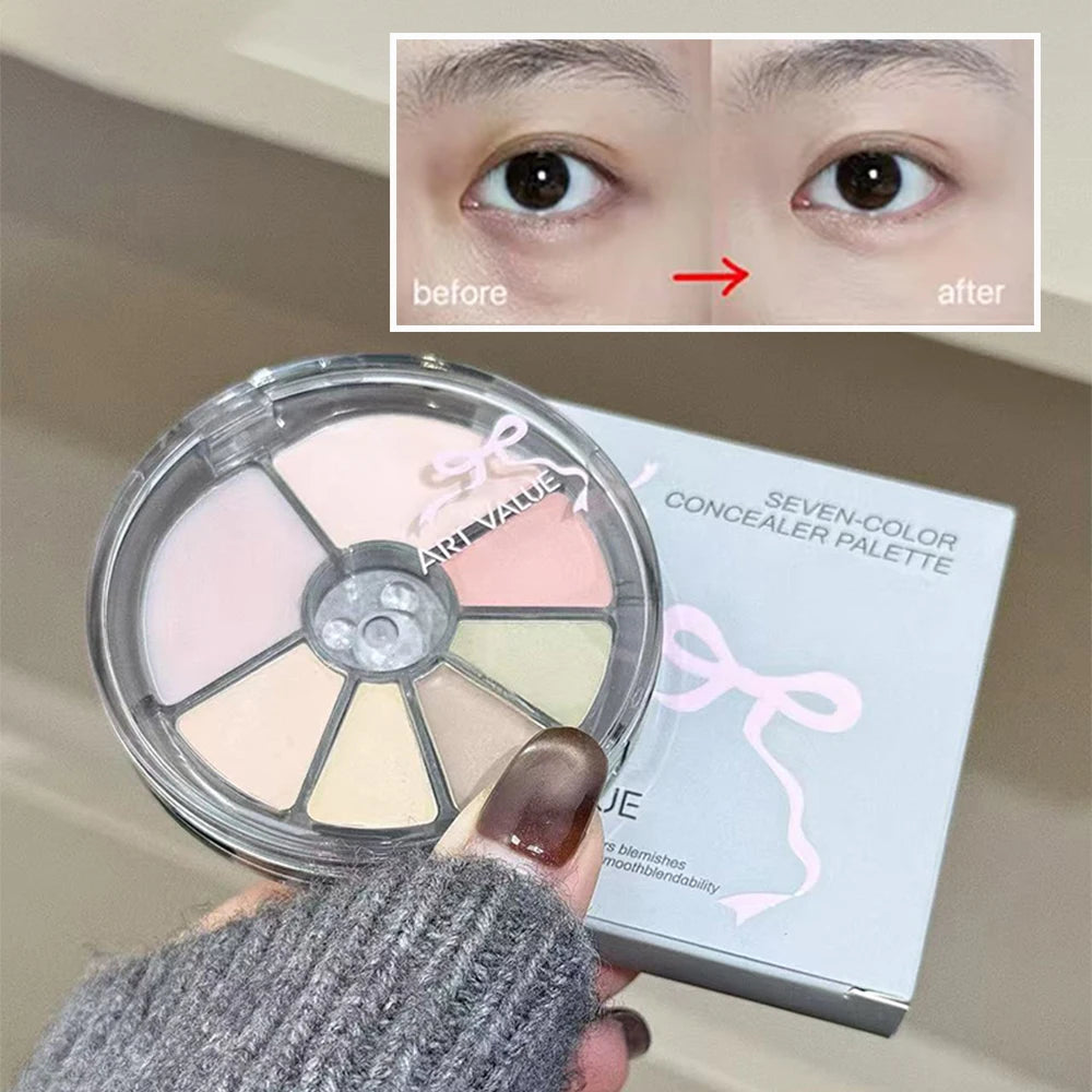 7-color Concealer Cream Long-lasting Moisturizing Water& Sweatproof Qme