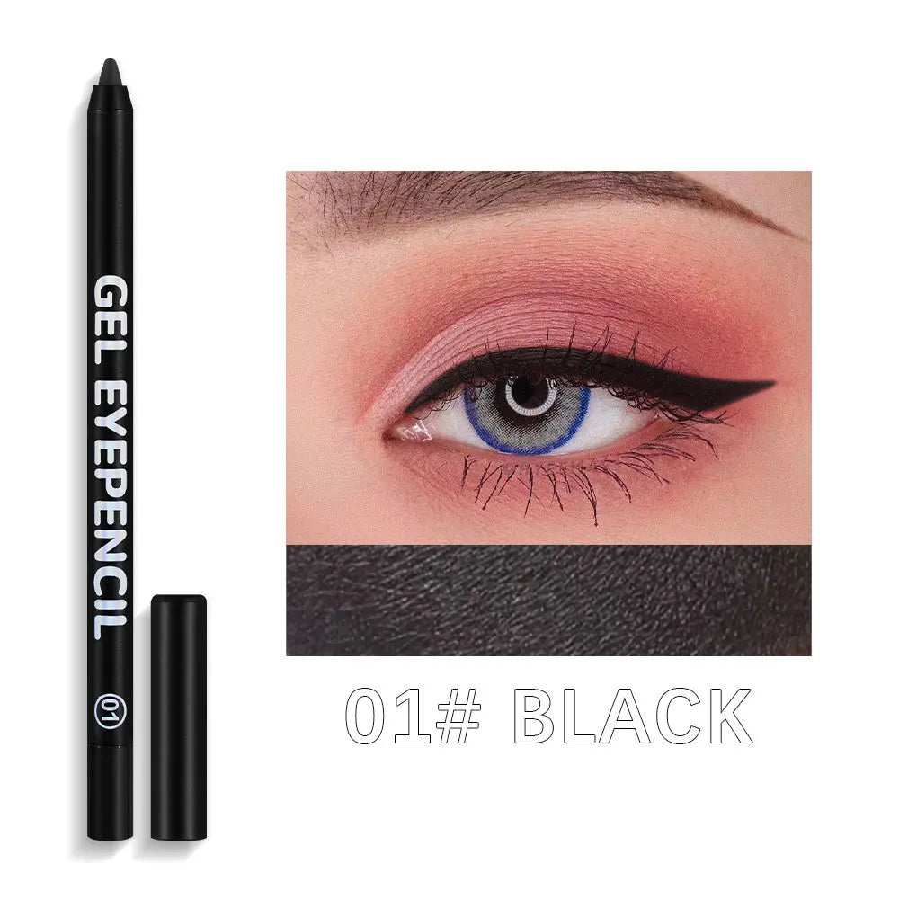 12 Color Matte Eyeliner Gel Pencil Soft Easy to Wear Colorful White Yellow Blue Pink Pearl Gloss Eye Liner Pen Cream Makeup Tool Qme 01