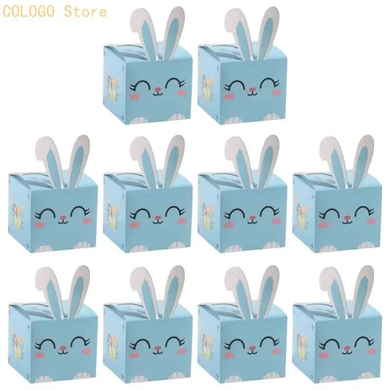 10Pieces Convenient Easter Rabbit Favor Boxes School Family Qme