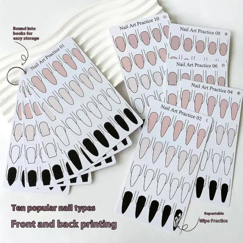 Watercolour Nail Art Practice Trapezoidal Oval Square Shape Qme