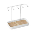 Jewelry Storage Rack Wooden Base Bracelet Rings Holder Fashion Qme Single layer White
