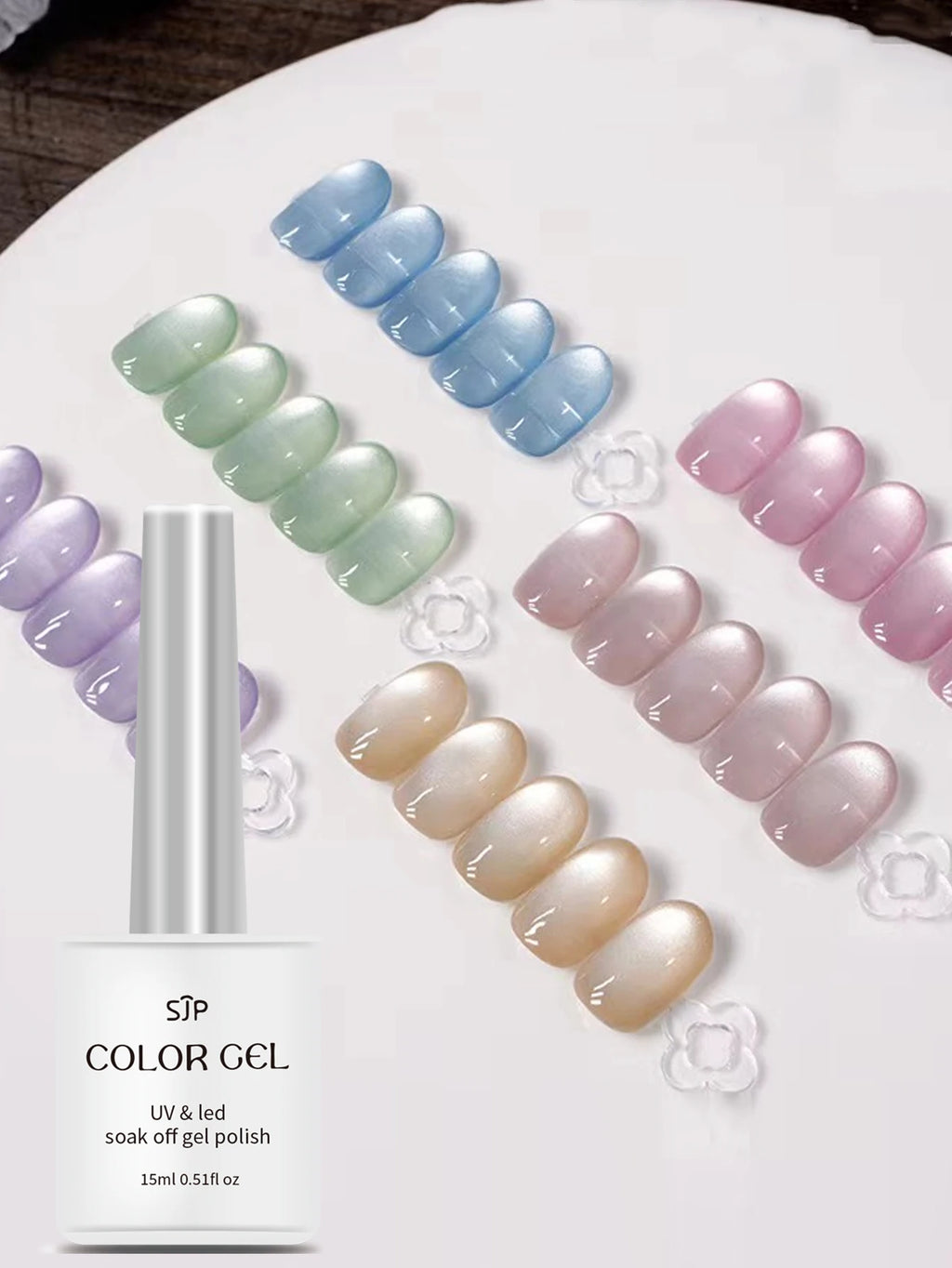 Colorful Crystal Aurora Cat Eye Gel Nail Polish Magnetic Varnish UV Qme