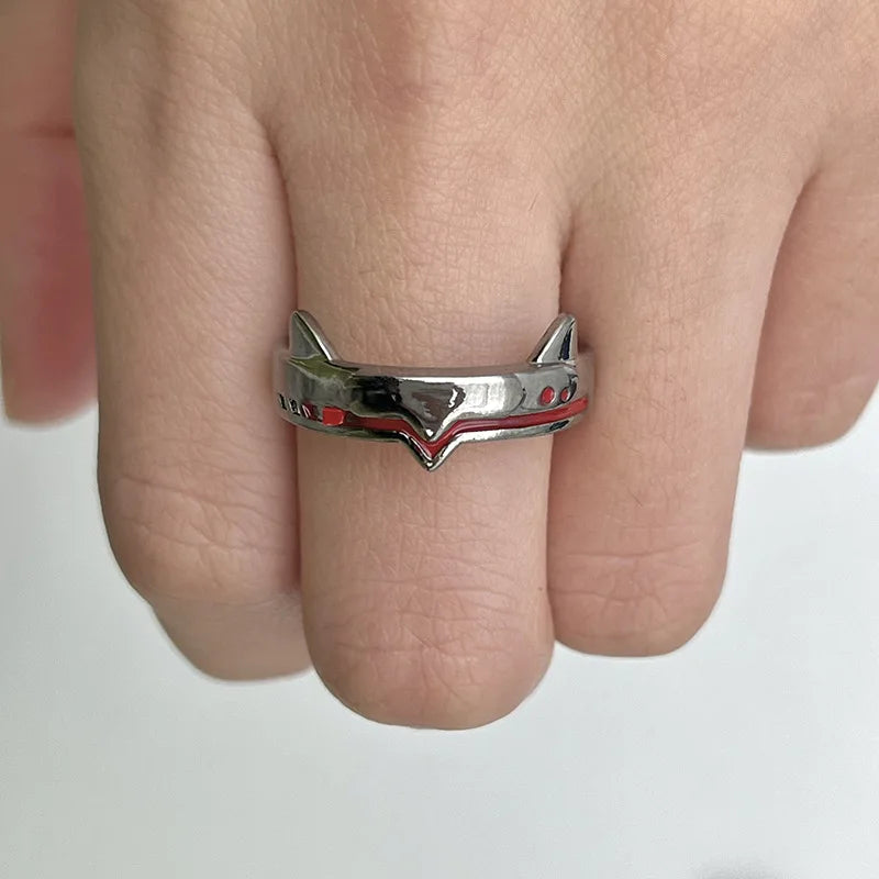 Anime Darling In The Franxx Ring HIRO ZERO TWO Cosplay Adjustable Unisex Couple Lover Rings Jewelry Gift Cosplay Props Accessory Qme 10 resizable