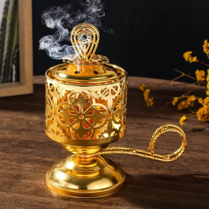 Hollow-out Charcoal Incense Burners Creative Iron Art Cone Holder Qme
