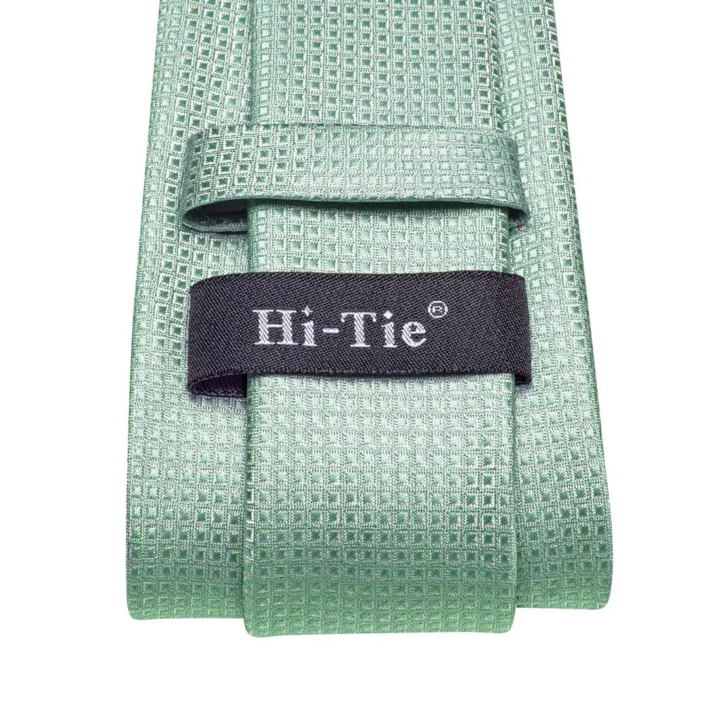 Tie Men 2023 Sage Green Plaid Fashion Wedding Party Necktie Handky Qme