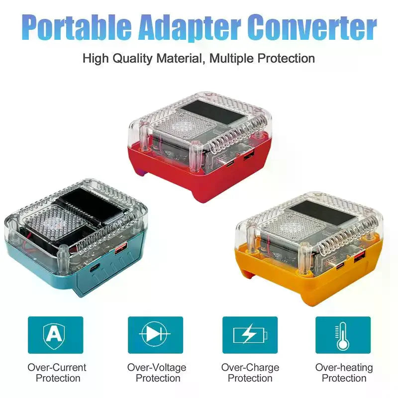 Li-ion Battery Adapter Converter Portable Quick Charging Socket Adapter Converter 140W Type-C Interface Digital Display Adapter Qme