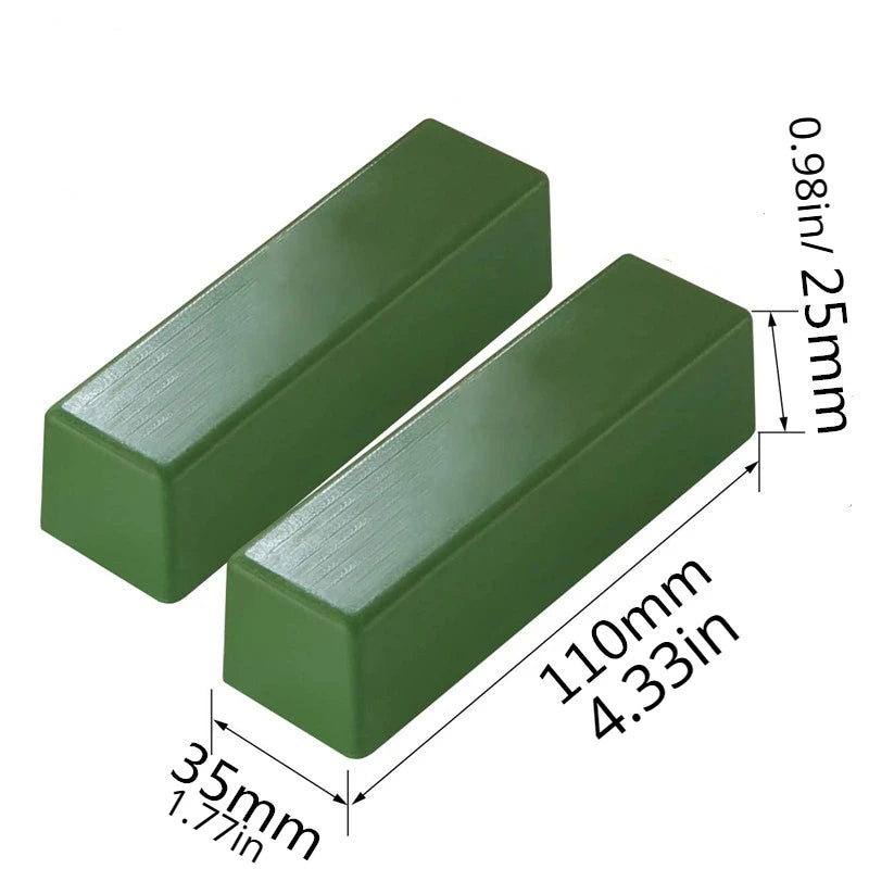 Premium Green Polishing Wax - Abrasive Compound for Metal Finishing, Stainless Steel & Copper Buffing Qme Green