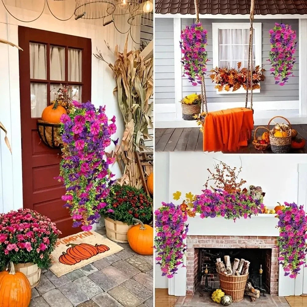 1PC Outdoor Courtyard Artificial Flowers, Eucalyptus Morning Glories, Silk Flowers, Home Wedding Decorations Qme