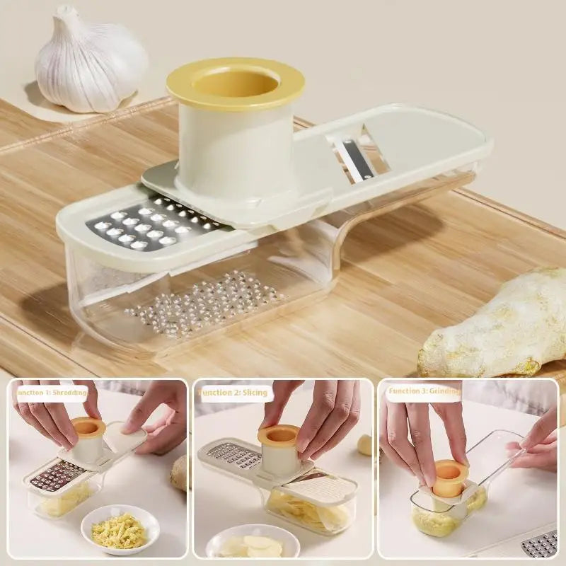 1 Garlic Grinder Food Mini Chopper Processor Tool Press Spices Qme White