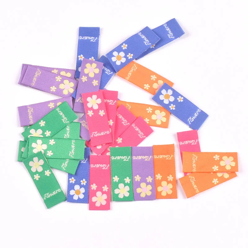 50Pcs Multicolor Flower Embroidery Cloth Labels Handmade DIY Hats Bags Crafts Garment Supplies Sewing Accessories Tags c3504 Qme