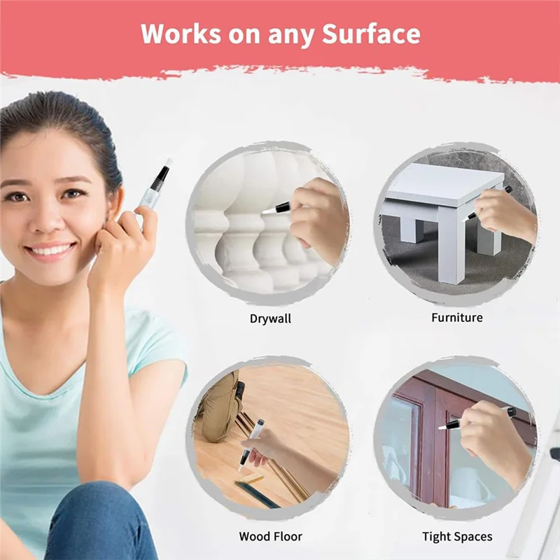 A02F-Applicabley Fillable Touch Up Paint Pen Brush,Paint Touch Up Pens Pressable Fillable, For Walls, Furniture,Cabinet,10Pcs Qme