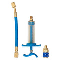 Air Conditioning Oil Injector 1Oz Liquid Fuel Injector 1/4 SAE Oil Dye Coupler Adapter Low Side for Vehicle Home Air Conditioner Qme A