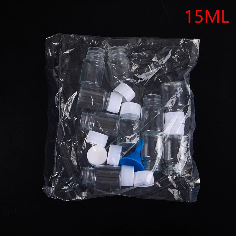 Clear Plastic PET Empty Vial Sealable Refillable Container Solid Qme 15ML