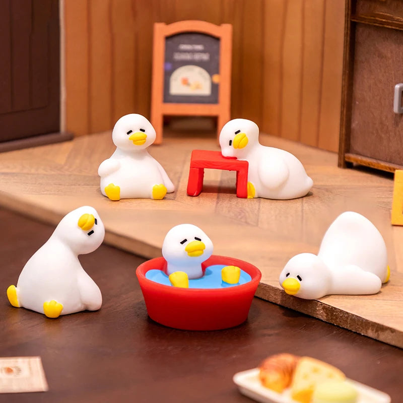 Cute White Duck Animal Micro Landscape Ornaments Home Desk Decoration Qme