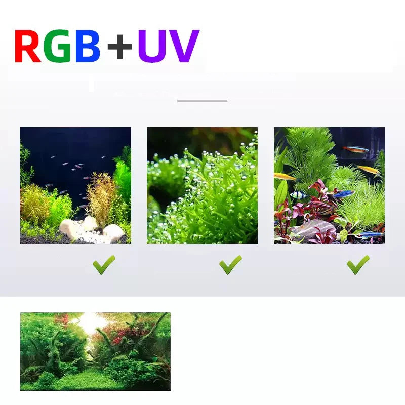 Lamp Mini9pro Magnetic Clamp Led Light RGB UV Aquariums Full Spectrum Holder Fish Tank Accessories Supplies Decoration Qme