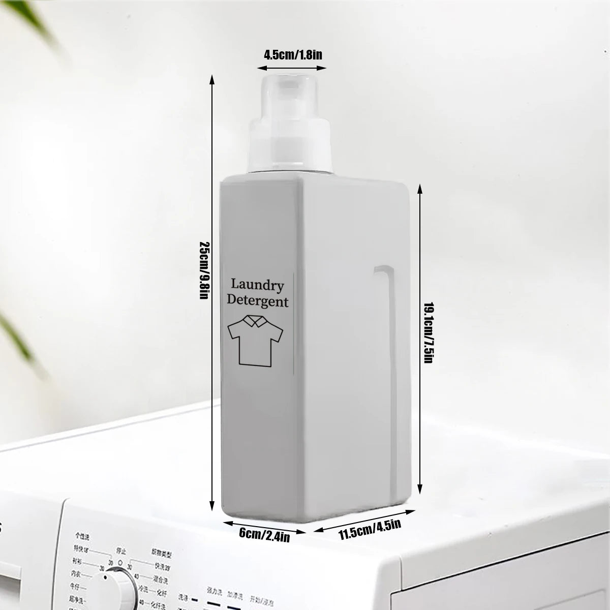 1000ml Laundry Detergent Dispenser Bottle Refiilable Laundry Storage Container for Liquid Powder Softener Laundry Room Canister Qme