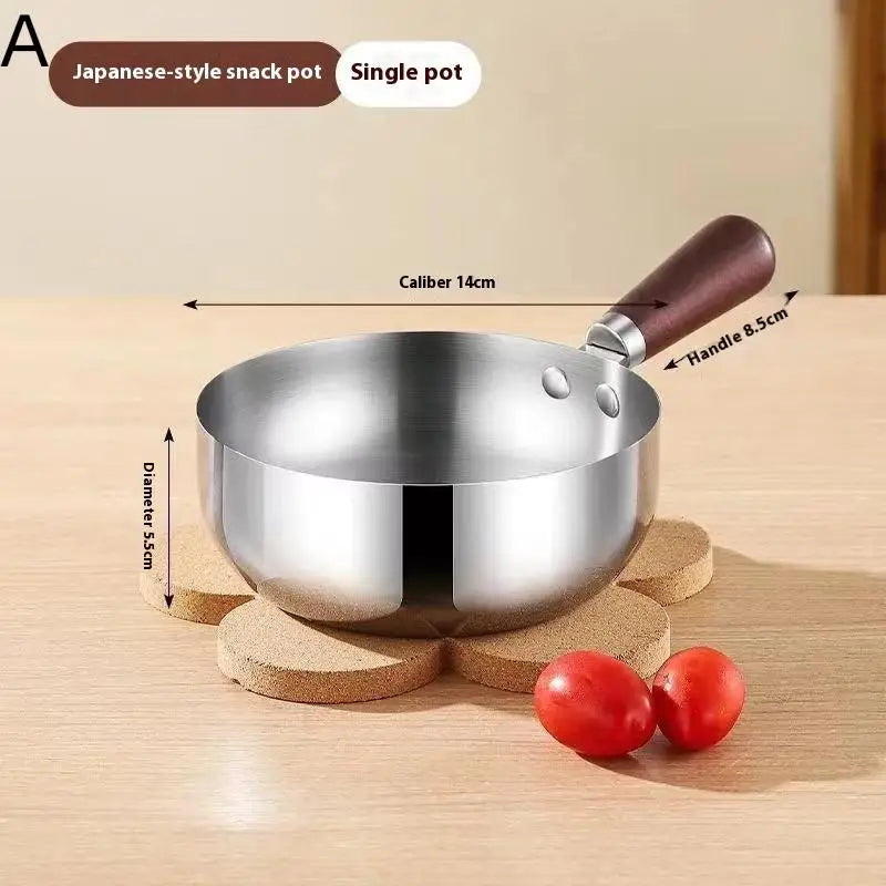 Stainless Steel Instant Noodle Bowl Wooden Handle Anti-scald Qme A
