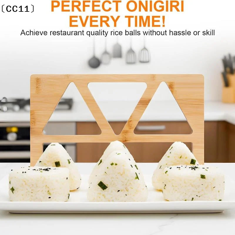 5 6 Holes Riceball Mold Classic Wooden Non Stick Sushi Press Qme