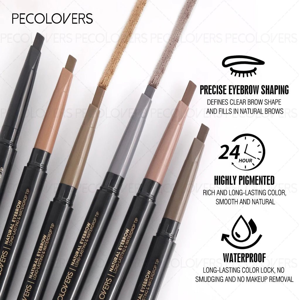 Waterproof Dual-ended Eyebrow Pencil Brush Highly Pigmented Rendening Qme