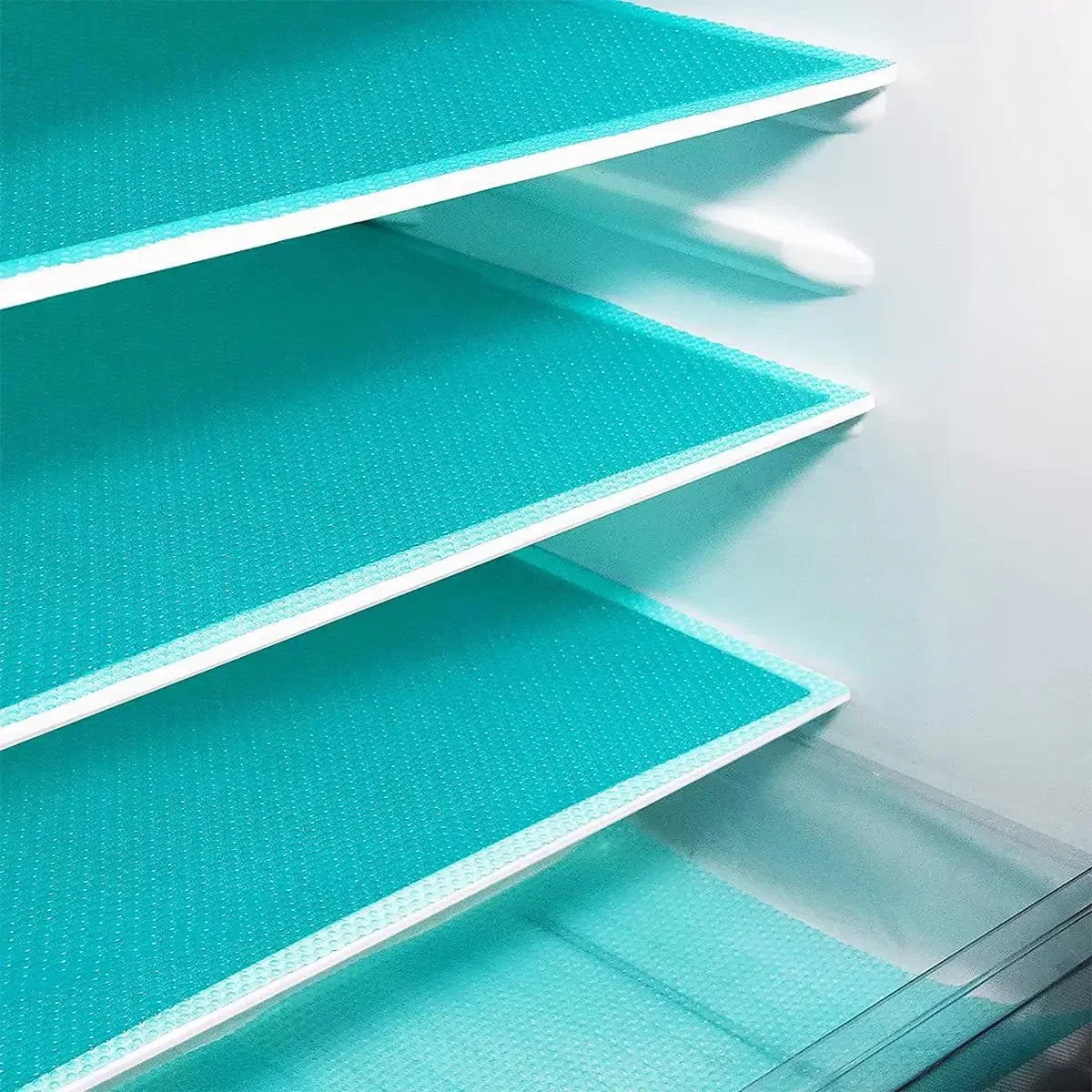 4PCS EVA Waterproof Refrigerator Liner Mat Washable Mildew Kitchen Pad Anti-oil Cabinet Drawer Placemat Heat-insulat Fridge Mat Qme Blue 45cm 4pcs