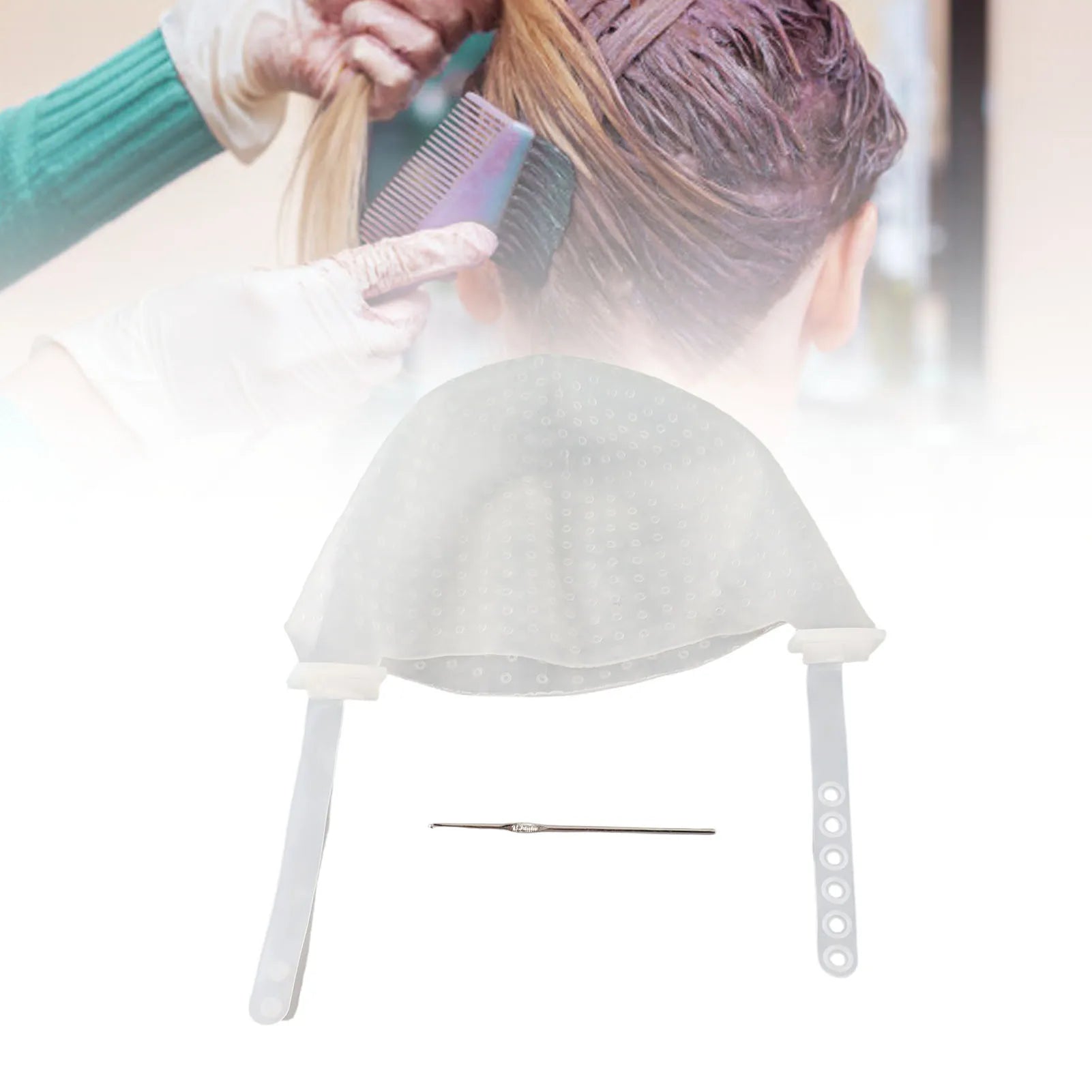Hair Coloring Highlighting Hat Silicone Reusable DIY Hair Dyeing Hat Tool for Beauty Salon Hair Dyeing Hat Hairdressing Hat Tool Qme