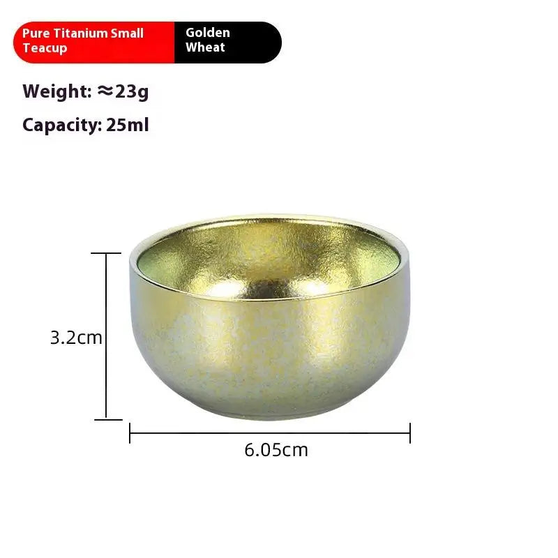 Pure Titanium Small Tea Cup Coffee Outdoor Portable Camping Tableware Qme 2 Gold
