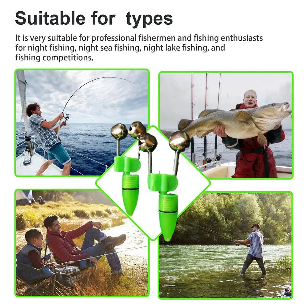 NEW 10PCS Fish Bite Alarm Twin Spiral Bells Fishing Indicator Bait Alarm Outdoor Night Fishing Alarm Bell Fishing Equipment Qme