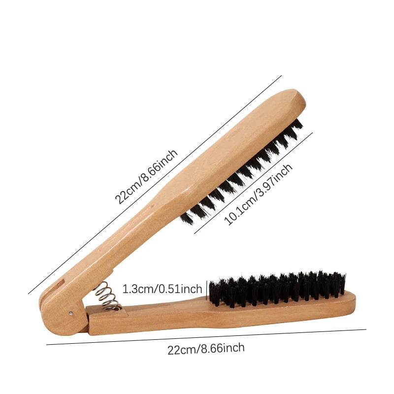 V-shape Straightening Comb Paddle Brush Anti-static Boar Bristle Hair Qme A1