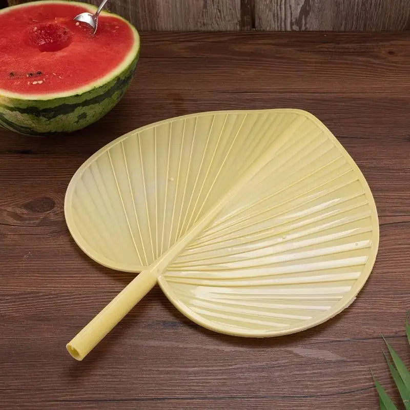 ^Plastic Artificial Palm-Leaf Fan Vintage Large Size Artificial Straw Fan Thickened Hand Fans Photo Props Qme