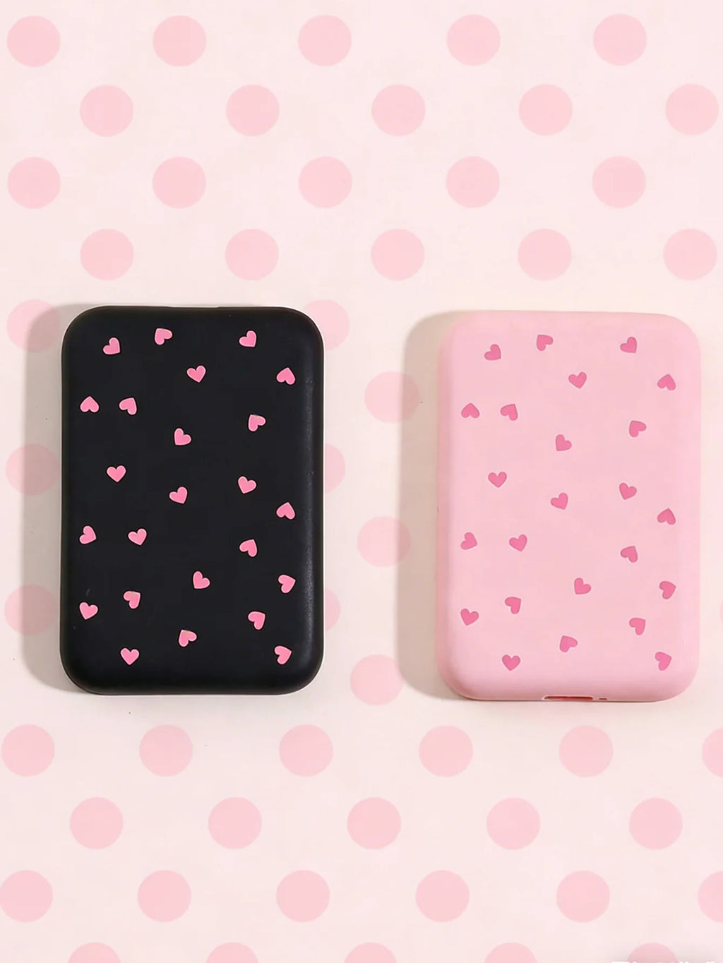 1 Black Pink Heart-shaped TPU Charging Protective Case Compatible Qme